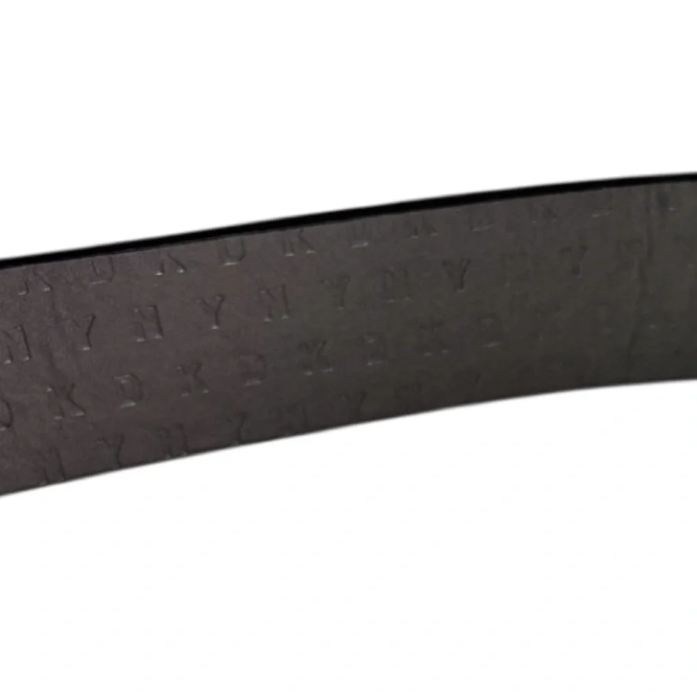 DKNY Belt Black Faux Leather Women’s Size Large Gunmetal Buckle